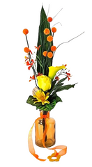 Glasvase als Wandhalter mit Strauß Kunstblumen Calla Rose Dekoration Geschenk