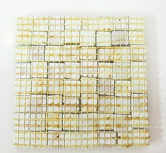 BORDÜRE Glasmosaik Weiß Creme Flieder matt Borde 1 x Quadrat unregelmäßig Deko