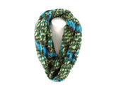 SCHAL RUNDSCHAL LOOP Blau Beige Grün gestrickt Tricote Main gemustert weich