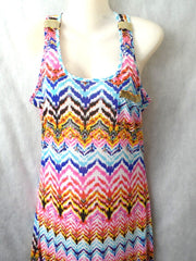 Kleid Sommerkleid bunt S / M Ärmelos Maxikleid bekka Paris lang Damen