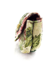 Geldbörse Beige Portmonaie Wallet Etui fortlaufendes Blumenmuster Magnetversch