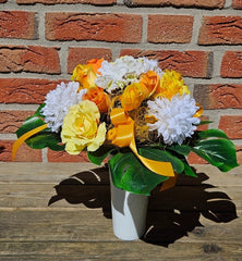 Casa-Poador Strauß Kunstblumen Rosen Grabstrauß Geschenk künstliche Blumen