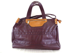 Mahel Umhänge / Schultertasche Lila mit Braun Ziernieten Damentasche Tasche