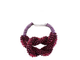 FASHION JEWELRY ARMBAND Bordeaux Modeschmuck Magnetverschluss Perlen Knoten