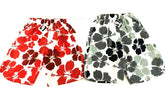 Badehosen Kinder 3 für 2 Badeshorts 146-158 Hibiskus Shorts rot schwarz Kinder