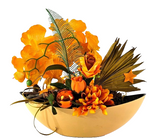 CASA - POADOR WEIHNACHTSGESTECK ellipse Orange Orchidee Rose künstlich Dekoration