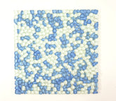 CASA-POADOR Mosaik Fliesenmatte Polygonal weiß hellblau glänzend