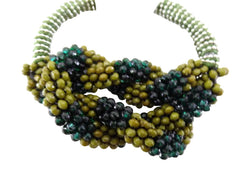 FASHION JEWELRY ARMBAND Grün Olivgrün Armband Modeschmuck Magnetverschlus PerlenKnoten