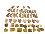 NATUR DEKO SORTIMENT Mix 230 g Mond Stern Herz Baum Holzteile Streudeko Braun