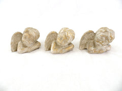 3 Engel Engelfigur patiniert goldfarben 9,5 cm x 7 x 7 cm Weihnachten Dekoration