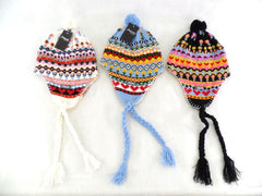 Mütze Zöpfe & Bommel Ohrenwärmer Weiß Hellblau Schwarz Herzen Antonio Varianten