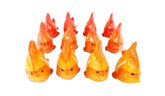FISCHE 12 STÜCK Orange Keramik Ton 8 cm Tierfigur Dekoration