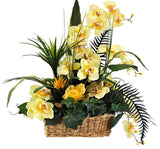 CASA - POADOR ORCHIDEEN Gesteck Kunstblumen Korb Blüten Phalaenopsis