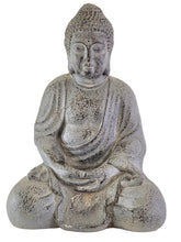 BUDDA FIGUR FENG SHUI Statue 40 cm Hoch Thai grau