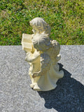 GRABSCHMUCK ENGELFIGUR als Paar mit Buch Creme stehend Gedenken Friedhof