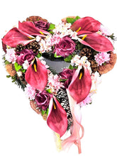 CASA - POADOR GRABSCHMUCK in Herzform künstliche Tanne Gedenken Friedhof