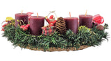 CASA - POADOR ADVENTSKRANZ halbrund 35 Ø künstlich Rot Figur.