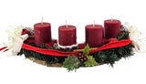 CASA - POADOR ADVENTSKRANZ halbrund 35 Ø künstlich rot Stern.