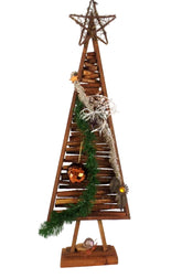 TANNENBAUM HOLZ Braun künstliche Accessoires Sterne Kugel Blätter Dekoration