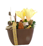 CASA - POADOR WEIHNACHTSGESTECK Amaryllis Creme Braun künstliche Tanne Deko