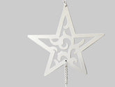 TEELICHTHALTER WEIß STERN Ornamentik Metall Milchglas 82 cm L Fensterhänger Dek