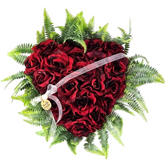 CASA - POADOR GRABSCHMUCK Herz rote Rosen Kunstblumen Natur Friedhof