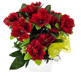 TOPFBLUME AZALEE künstlich Rot Weiß Kunstblume mini Schleierkraut Geschenk