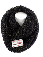 SCHAL RUNDSCHAL Schwarz Loop Wickelschal Schlauchschal gestrickt Polyester dick
