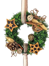 TÜRKRANZ BRAUN KÜNSTLICH Natur Thuja 21 cm Sterne Zapfen Zimt Lagurus