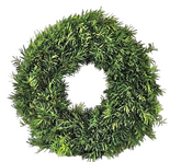 KRANZ TAXUS Rohling halbrund Eibe Adventskranz Frisch 40 cm Tür