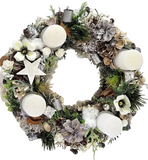 CASA - POADOR ADVENTSKRANZ Weiß Jingle Bells künstliche Tanne 35 cm Glöckchen