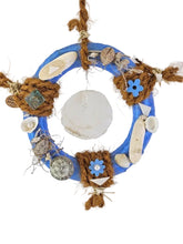 CASA - POADOR TÜRKRANZ kleiner Wand Kranz Blau Weiß Natur 30 D Muscheln