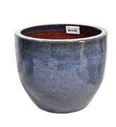 BLUMENKÜBEL KERAMIKTOPF BLAU / GRAU 30 D 26 H Glazed Egg Antique
