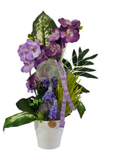 CASA - POADOR GESTECK künstlich Orchideen Lavendel Lila 50 cm H Kunstblumen
