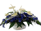CASA - POADOR KUNSTBLUMENGESTECK Blau Weiß Anthurien Rosen Wohnaccessoires