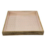 TABLETT MANGO BOWL Rosa Muschelmuster Emaille glasiert Serviertablett Deko