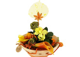 CASA - POADOR GESTECK Calla Wachsrosen Künstliche Blumen Orange Gelb rund Dekoration Kunstblumen Geschenk