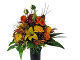 CASA - POADOR GRABSTRAUß Herbstrauß Sonnenblumen Gerbera Exoten Drachen Banksie Friedhof Gedenken
