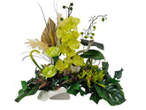 CASA - POADOR GRABSCHMUCK Gesteck künstliche Orchidee Chrysanthemen Creme Grün Friedhof Gedenken