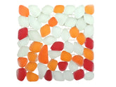 CASA - POADOR BORDÜRE Glasmosaik Roma/M Polygonal Soft Glas milchig Orange Rot Quadrat matt