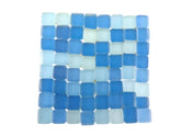 CASA - POADOR BORDÜRE Glasmosaik hellblau blau matt Borde Quadrat Mosaik