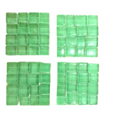 CASA - POADOR BORDÜRE Glasmosaik hellgrün Klarglas Borde 4 Quadrate 50 x 50 mm x 5 mm flach