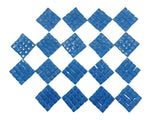 CASA - POADOR BORDÜRE GLASMOSAIK BLAU Klarglas unregelmäßig 18 Stück 50x50 mm