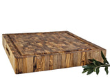 HACKBRETT OLIVE quadratisch mit Saftrille ca. 30x30 cm Olivenholz