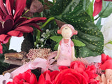 CASA - POADOR GESTECK Korb aus Kunstblumen Gerbera Knollenbegonie Einblatt