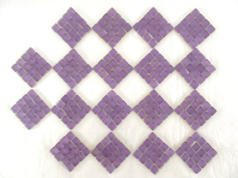 Glas BORDÜRE Glasmosaik Lila matt Glas 18 x Quadrate 50 x 50 mm 288 Steine 5 mm