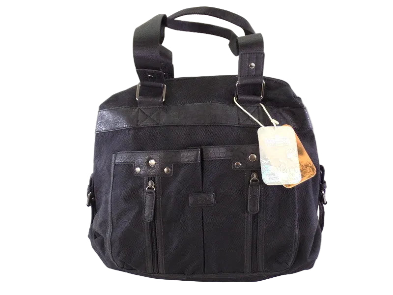 TASCHE SCHWARZ GEOSS Schultertasche Reißverschluss Damentasche