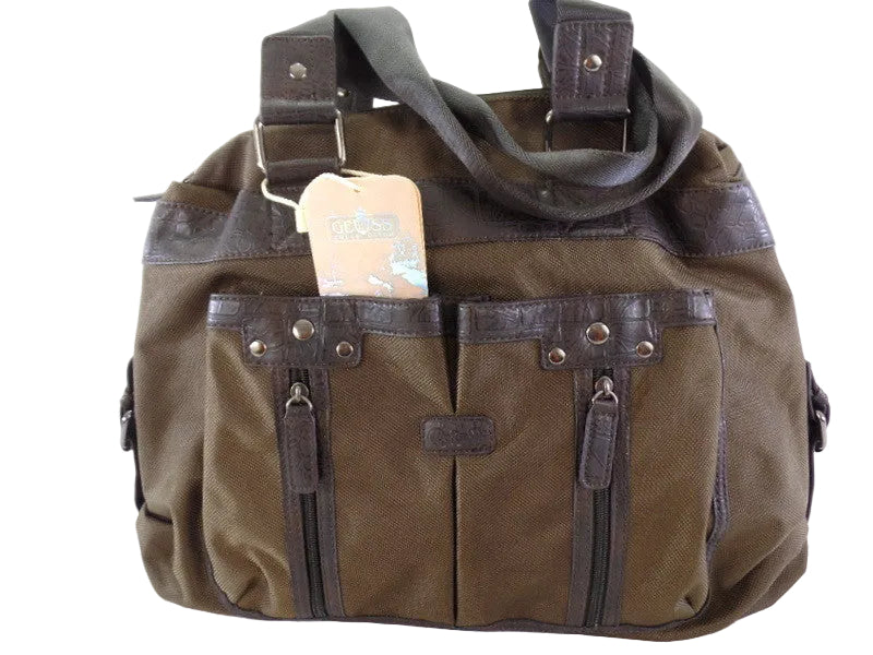GEOSS TASCHE BRAUN Schultertasche Reißverschluss Damentasche