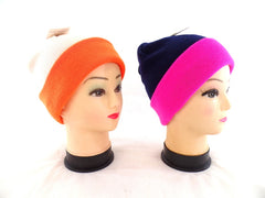 Mütze Wendemütze Weiß / Orange dunkelblau / Pink Acrylic als Varianten wählbar