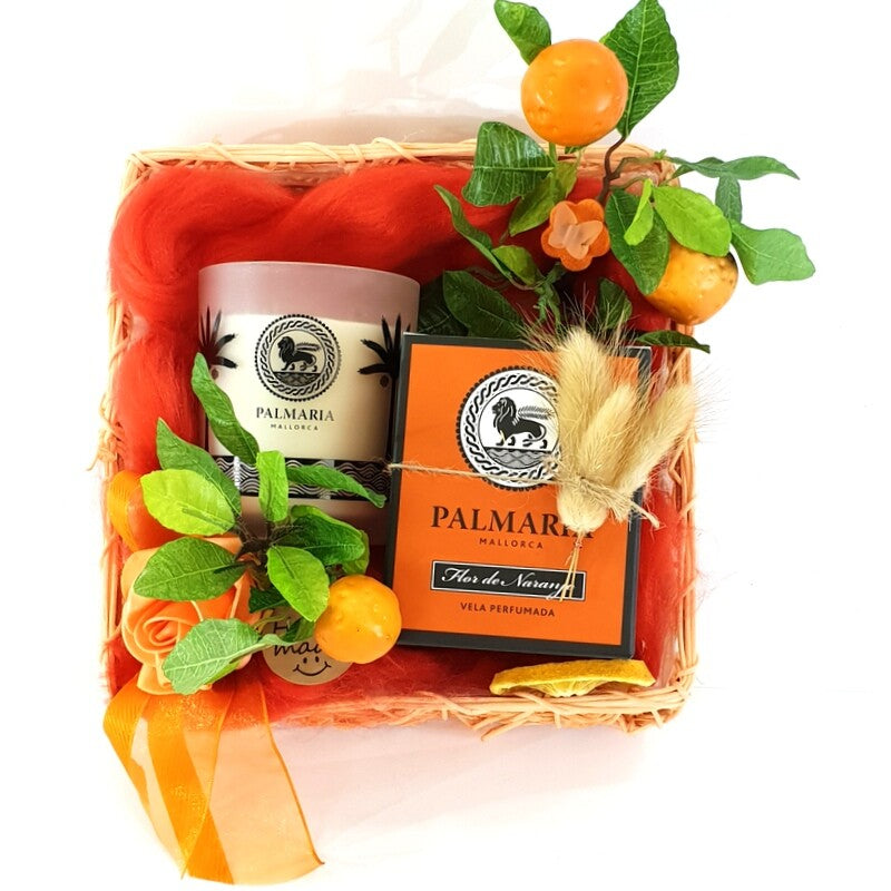 Geschenk Palmaria Mallorca Duftkerze 130 g Glas Flor de Naranjo Orange